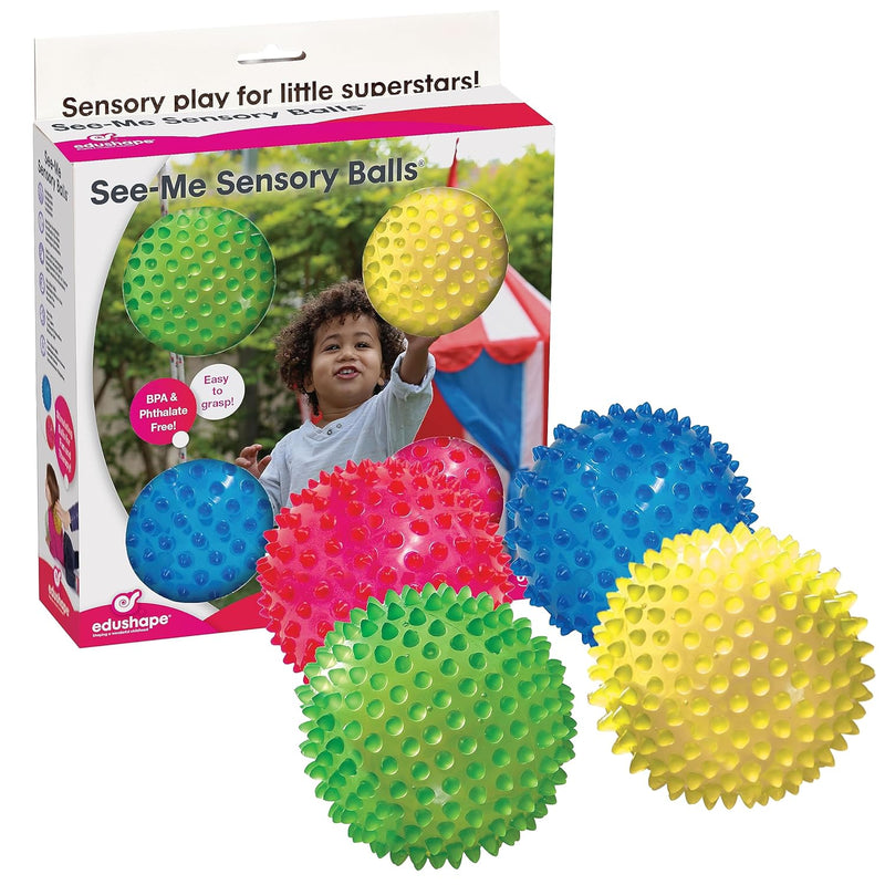 Edushape The Original Sensory Ball for Baby - 4" See-Through Primary Color