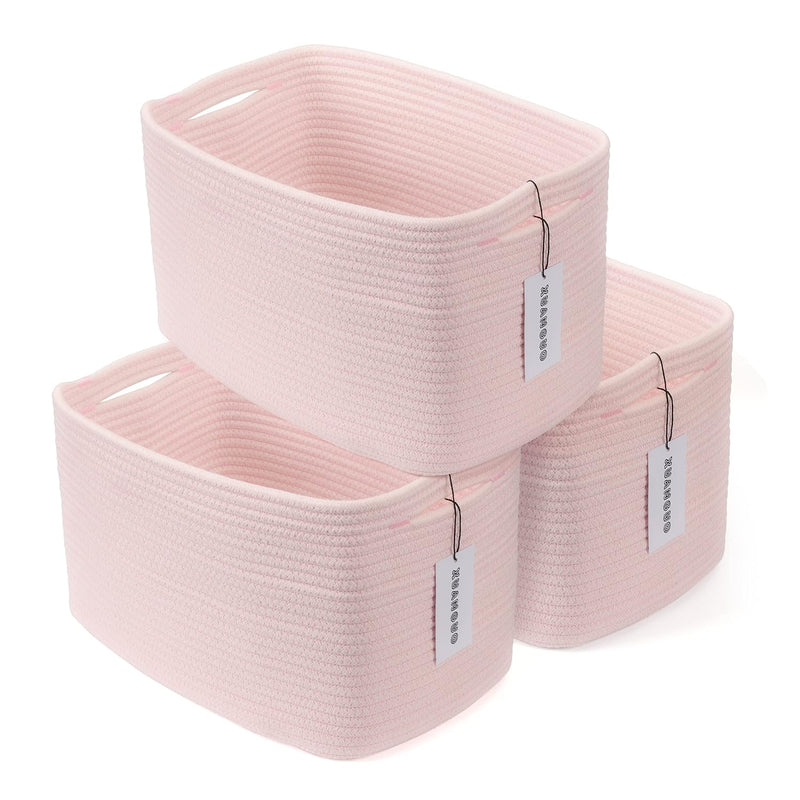 Cotton Rope Storage Basket Bins Woven Basket For Organizing Shelves Rectangle De