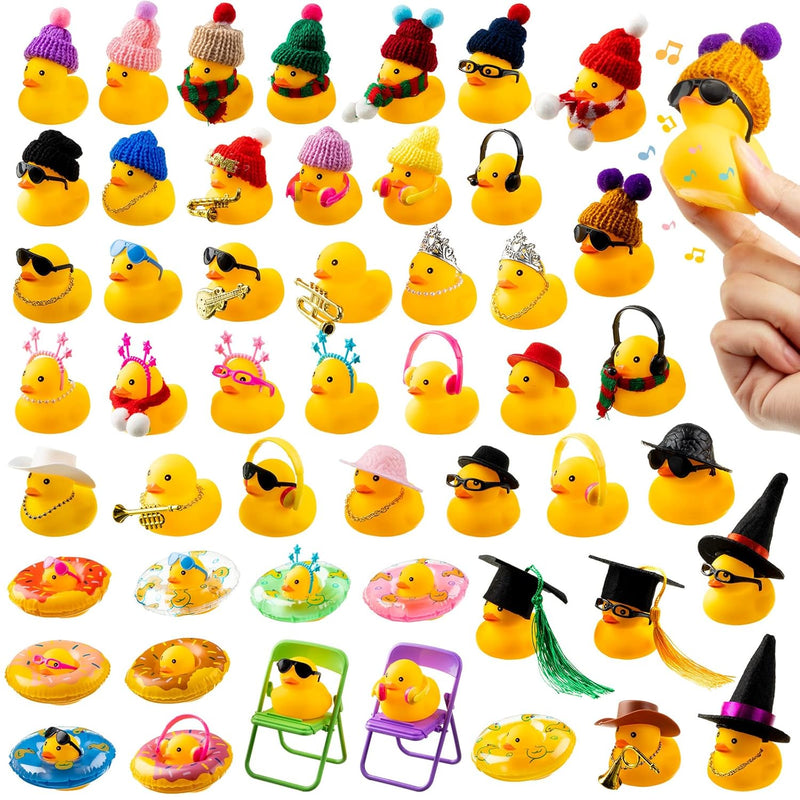 50 Sets Rubber Duck Cute Rubber Duck Bath Party Toys Bathtub Toys Shower Ca