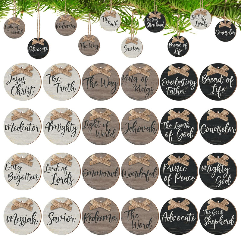 24 Names Of Jesus Ornaments Christmas Jesus Ornament Christian Wood Christmas
