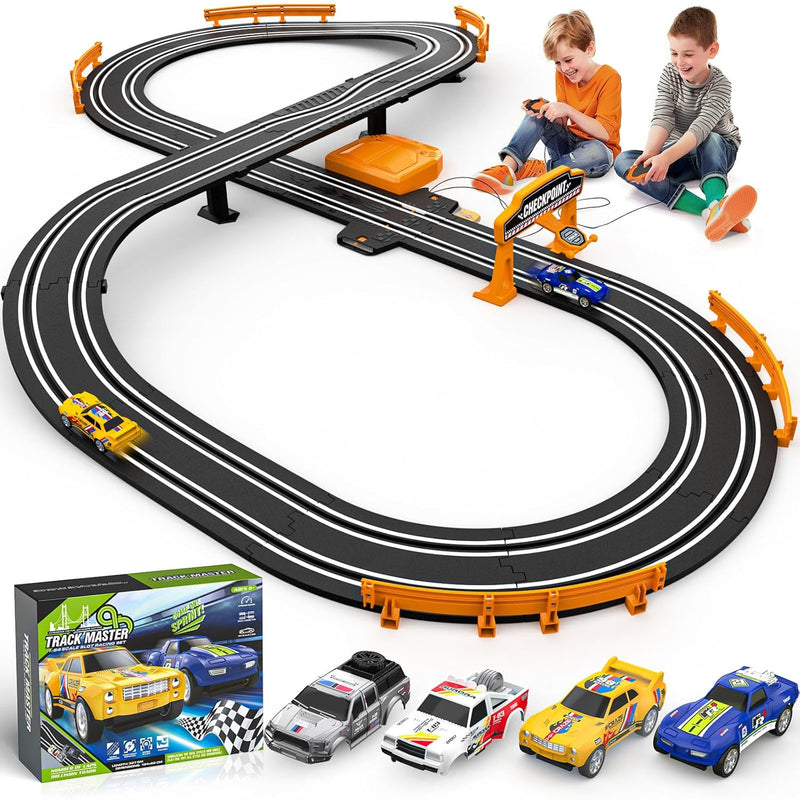 Slot Car Race Track Sets For Boys, Race Car Track With 2 High Speed Slot Ca