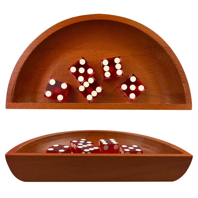 Yuanhe Craps Dice Boat Tray - Wood Casino Dice Bowl Holder Storage Pouch fo