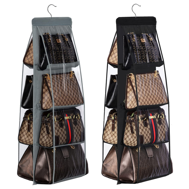 Handbag Hanging Organizer, 8 Pocket Hanging Purse Organizer Handbag Storage Hang