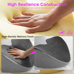 27° Ergonomic Memory Foam Couples Pillow with Back Support & Washable Cover