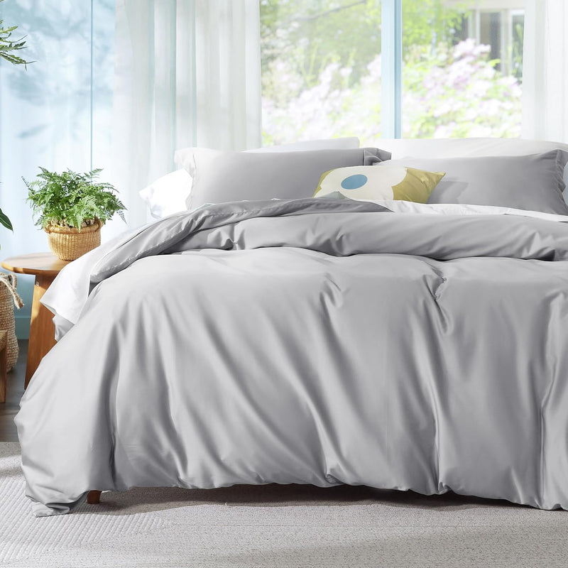 Cooling Duvet Cover Queen - Silky And Breathable Eucalyptus Lyocell Cotton Hyb