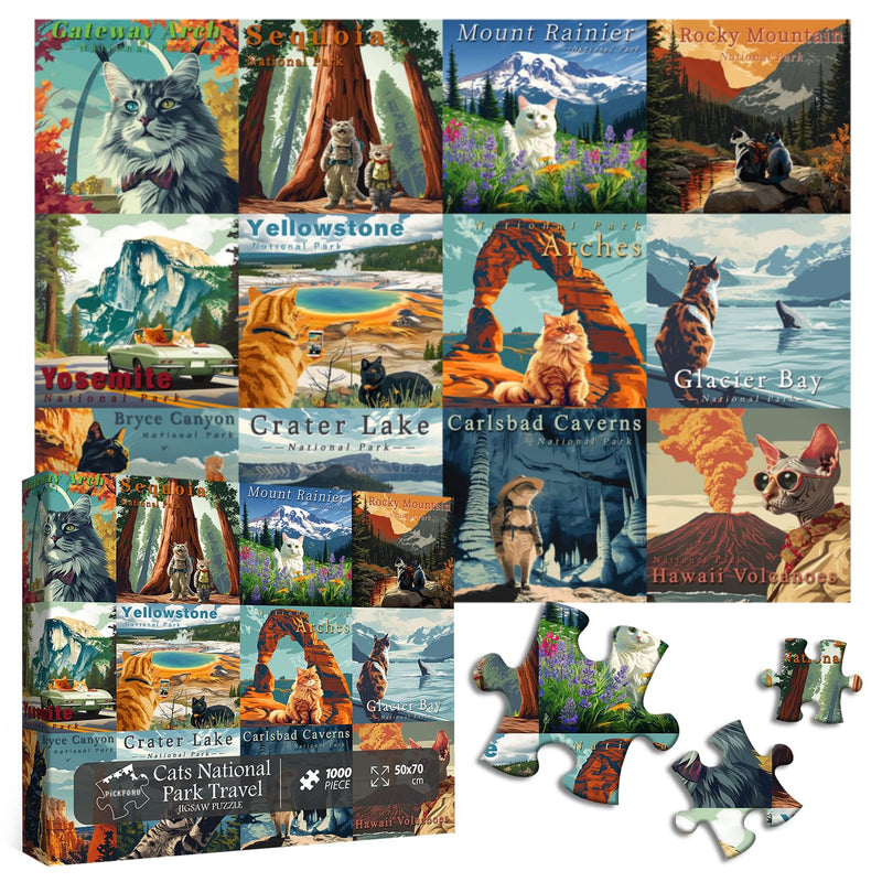 Cat Puzzles For Adults 1000 Pieces And Up, National Parks Puzzle Series Kit