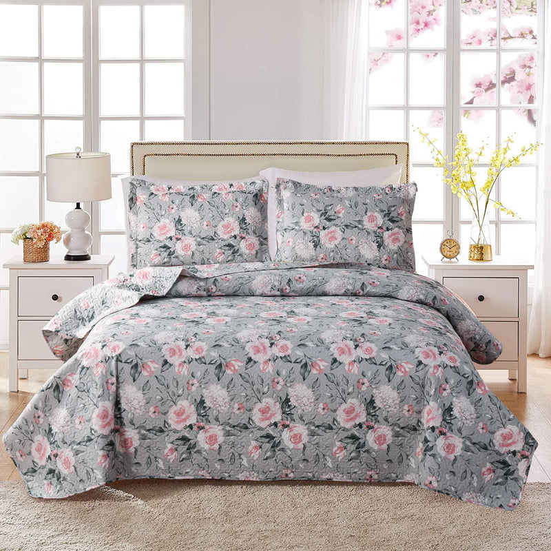Floral Quilt Sets King Size Countryside Bedspread Set King Summer Lightweight