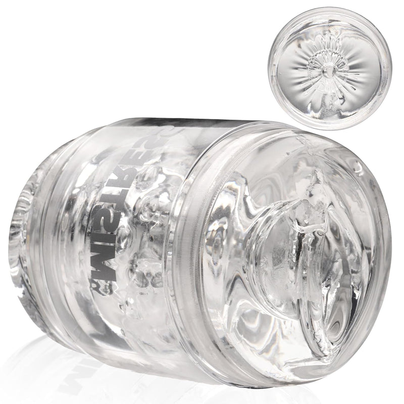 Mistress Double Shot Pussy & Ass Stroker For Men & Couples. See-Through Design, Soft And Stretchy Material, Textured Inner Tunnel. Double Entry, Open-Ended Design For Easy Clean Up. 1 Piece, Clear