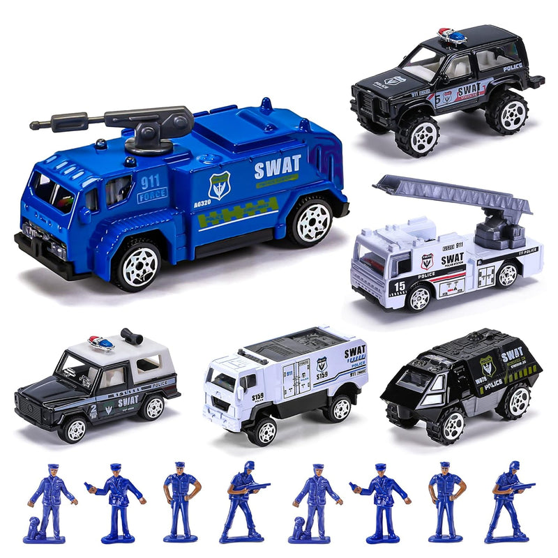 14 Pack Die Cast Police Rescue Truck Vehicles Sets,6 Pack Mini Police Vehic