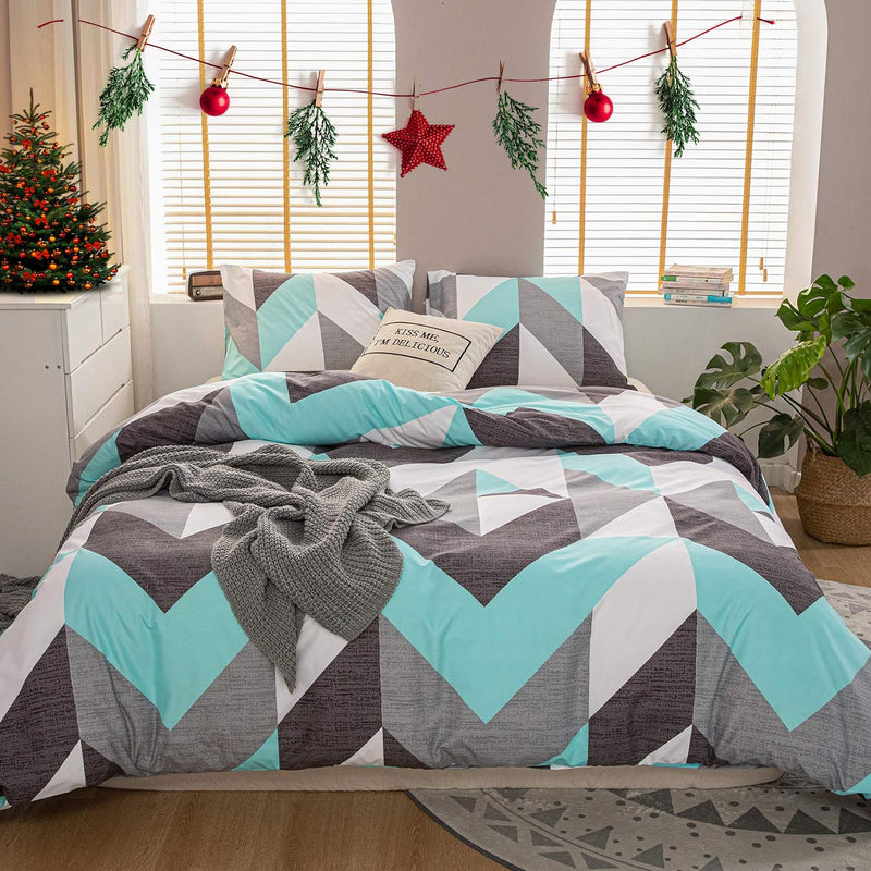Teal Queen Comforter Set Aqua Comforter Se Gray And Teal Zig Zag Geometric Pri
