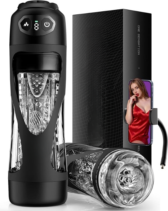 Rechargeable Male Masturbator with Suction and Vibration Modes
