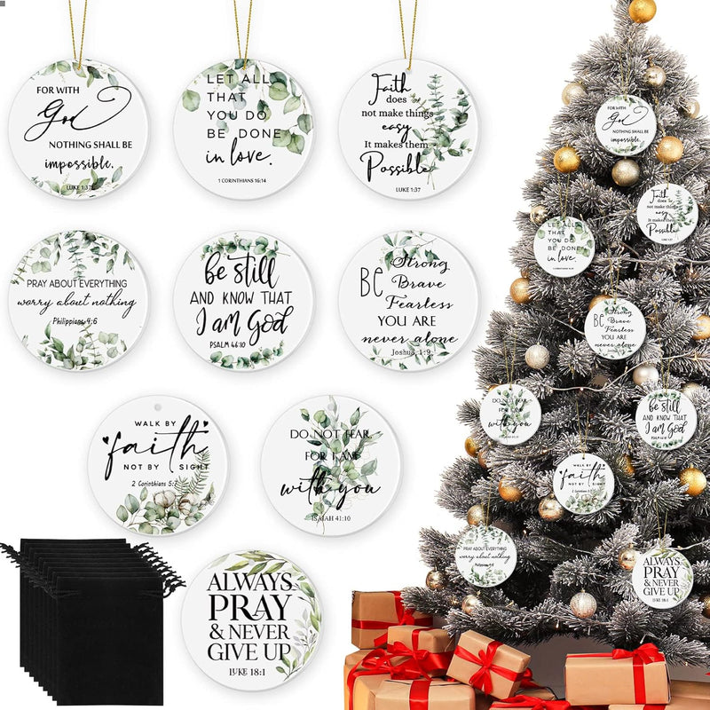 Bible Verse Christian Christmas Tree Ornament Religious Inspirational Quote Or