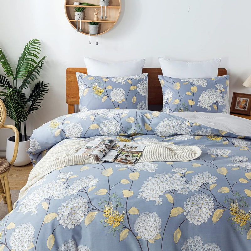 Garden Style Floral Duvet Cover 100% Cotton Duvet Covers Ultra Soft 3Pc Beddin