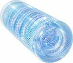 Blue Manual Male Masturbator with Spiral TPE Sleeve and Textured Grip