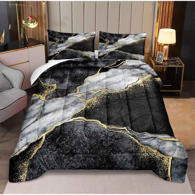 Black Marble Comforter Set Gold Metallic Marble Comforter Black Gold Abstract