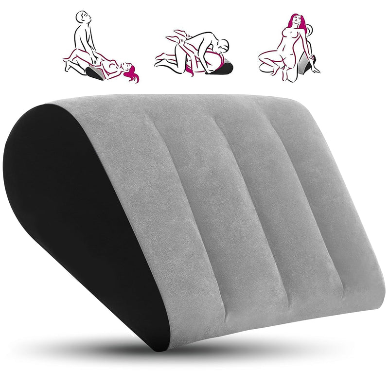 Inflatable Sex Position Pillow-Cushion Sex Pillow For Couples Fun Ideal For Enhancing Intimacy Bed Pillow-Ramp Lumbar Support Cushion Triangle Leg Pillow Sex Toys (Grey)