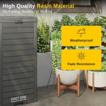 31 Gallon Outdoor Trash Can, Waterproof Resin Garbage Can with Tiered Lid and Drip Tray, Outside Trash Bin for Patio, Kitchen, Backyard, Deck, Gray