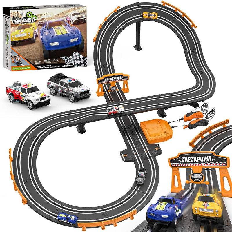 Slot Car Race Track Sets With 1:64 High Speed Slot Cars, Battery Or Electri