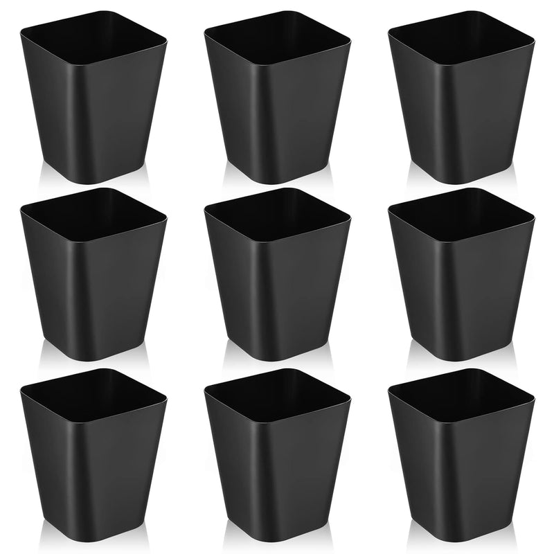 9 Pieces 2 Gallon Small Trash Cans Plastic Bathroom Wastebasket Square Garbage C