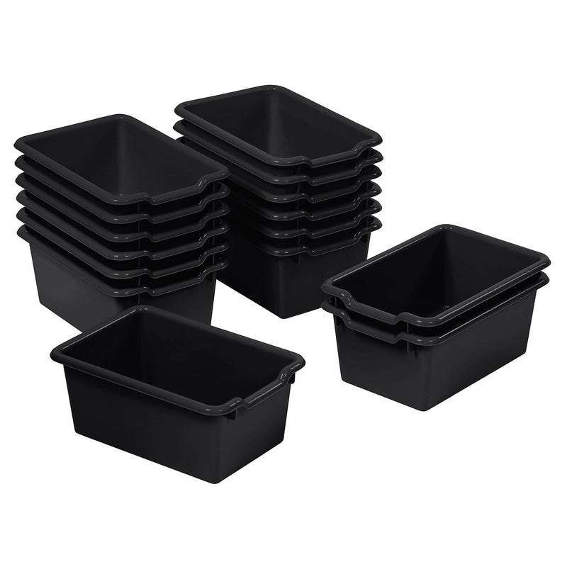 Scoop Front Storage Bin, Multipurpose Organization, Black, 15-Piece