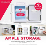 WHITE, Mini Portable Fridge, 4 Litres Capacity, Chills Six 12oz Cans, 100% Freon-Free & Eco Friendly, Beverage Cooler- White