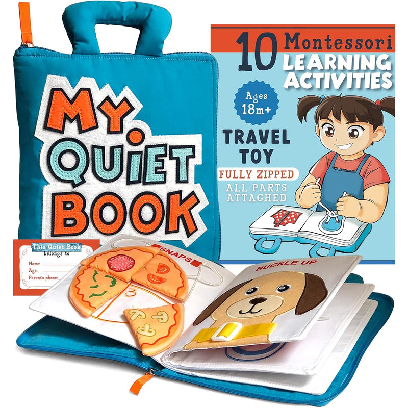 My Quiet Book Toddler Travel Toys For Age 1 2 3 4, Airplane Activities For