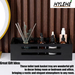 Black Decor Box Bathroom Toilet Tank Basket Topper,Wood Bathroom Baskets,Back of Toilet Storage Basket for Toilet Paper Storage