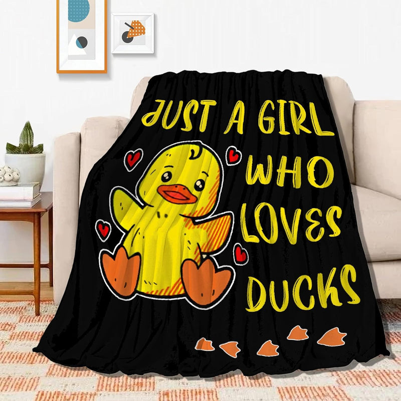 Just Girl Loves Ducks Blanket Soft Blankets And Throws Flannel Cozy Lightweigh