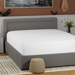 100% Cotton White Fitted Sheet Queen Size, Cool & Crisp Percale Weave Queen Be