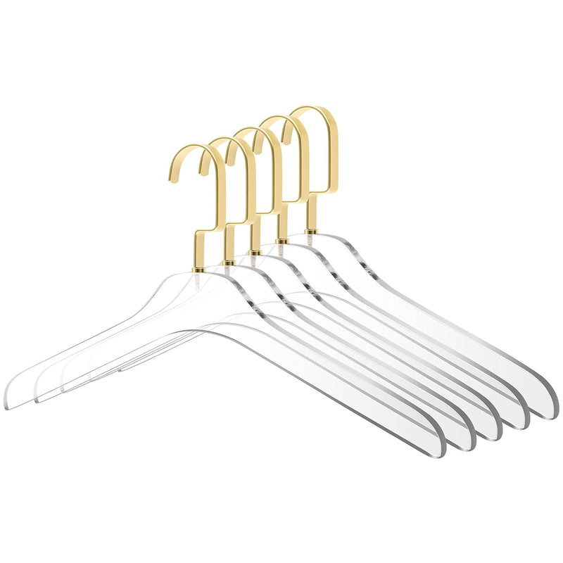 Quality Clear Acrylic Lucite Coat Suit Hangers, Stylish Clothes Hanger With Silv