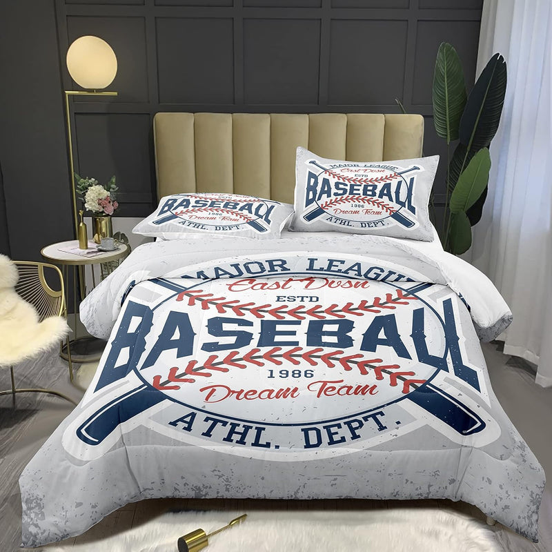 Boys Comforter Set Full Size,Sports Comforter For Boys,Baseball Comforter Set