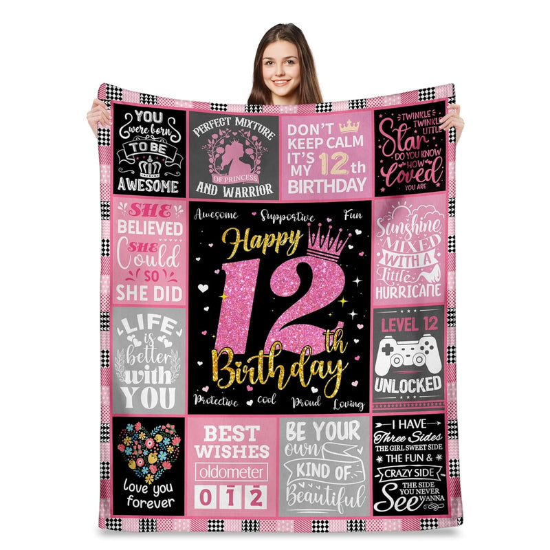 12 Year Old Girl Birthday Gifts,Teenage Girls 12Th Birthday Gifts Throw Blanke
