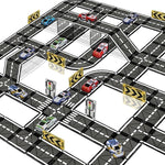 Magnetic Road Tiles Set with Pullback Cars for Kids Ages 3+