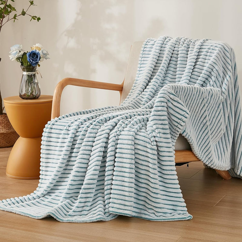 Fleece Twin Blanket For Couch Teal, Soft, Plush, Warm And Cozy Blanket, Single