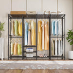 V40 Wire Garment Rack Heavy Duty Clothes Rack for Hanging Clothes, Multi-Functional Bedroom Clothing Rack Freestanding Closet Wardrobe Rack, Max Load 1110lbs, Black
