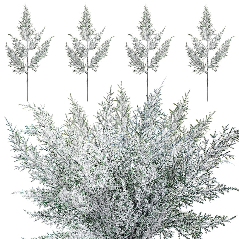 60 Pcs Christmas Artificial Faux Cedar Branches 12.6 Inch Artificial Green Ced