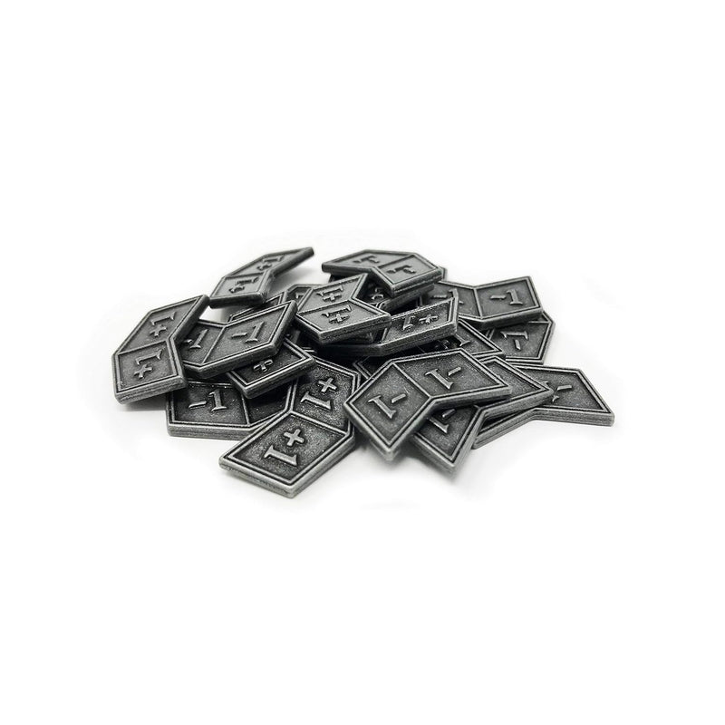 Mtg Buff Counters +1/+1 And 1/ 1 Set Of 20 Metal Tokens With Velvet Drawstr