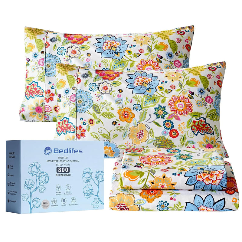 800 Thread Count 100% Extra Long Staple Cotton Sheet Set Queen Size Egyptian Q