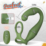 C-Shaped Prostate Massager with Dual Cock Rings & Remote Control for Couples