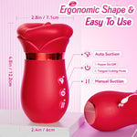 5-in-1 Rose Vibrator with Suction, Licking & App Control for Clit, Nipple & Anal