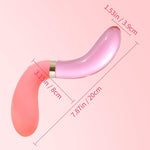 Illuminated Glass Dildo & Silicone Vibrator Wand with 10 Modes for G-Spot & Clitoral