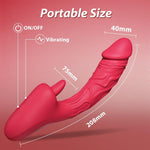 Red G-Spot Rabbit Vibrator with 7 Vibration, Licking & Thrusting Modes for Women