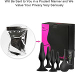 5PCS Silicone Anal Plug Set for Beginners, Men & Women - Adult Sex Toys (Black)