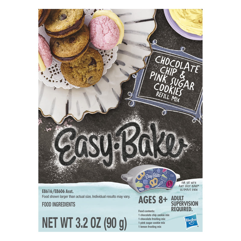 Easy-Bake Ultimate Oven Toy Refill Mix, Chocolate Chip And Pink Sugar Cookies 3.2 Oz., Ages 8 And Up