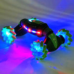 Contixo SC1 All Terrain Speed Crawler RC Stunt Car, 4WD 2.4GHz Remote Control Car Gesture Sensor Toy Cars, Double Sided Rotating Off-Road Vehicle 360° Flip with Lights Music, Kids Toy Cars, Green