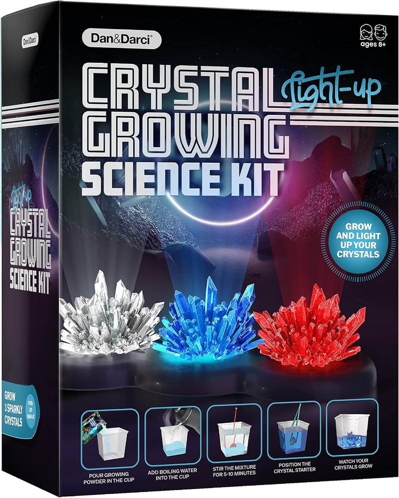 Light-Up Crystal Growing Science Kit for Kids Ages 8-12