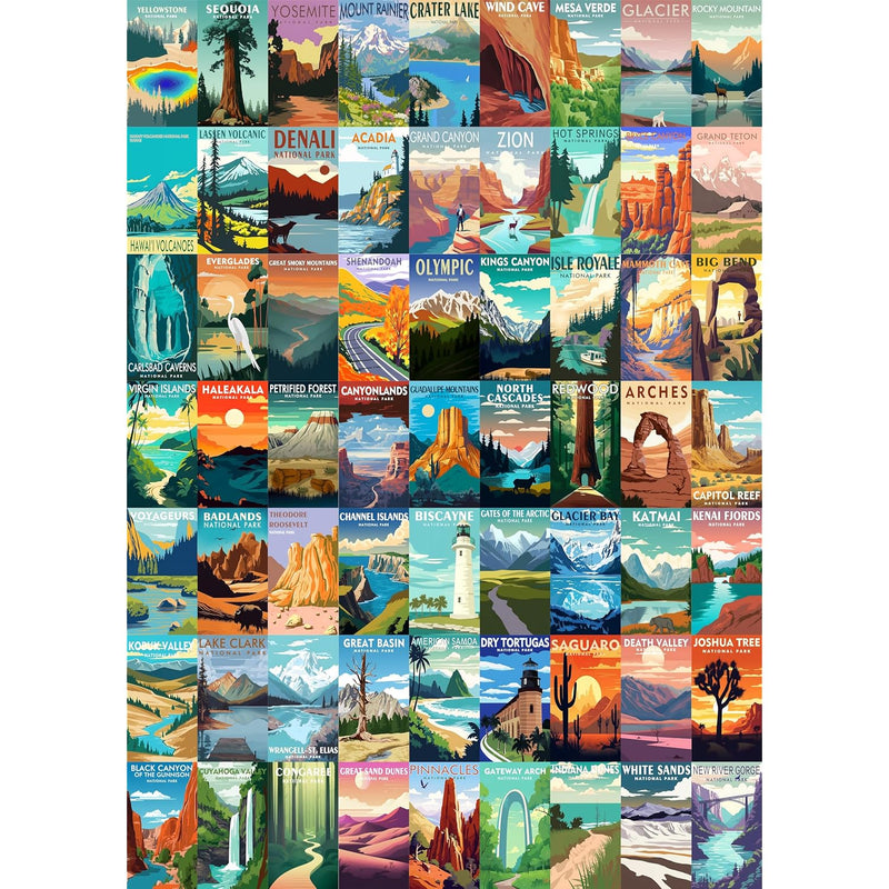 National Parks Puzzle For Adults 1000 Pieces, Travel Poster Landscape Puzzl
