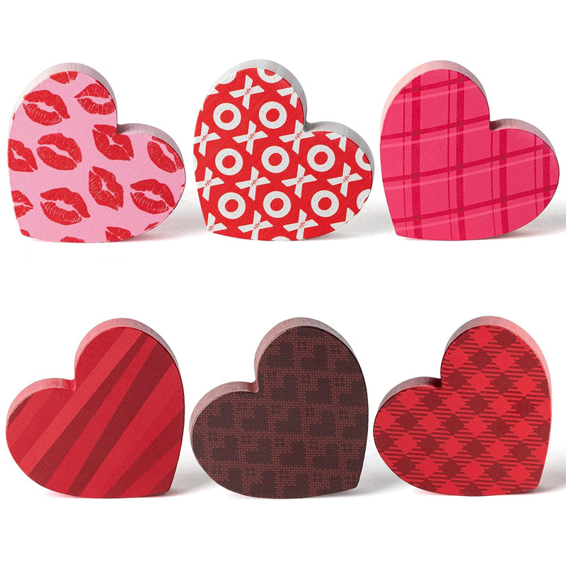 6Pcs Valentine Heart Table Decor Tiered Tray Sign, Valentine'S Day Sweet Heart