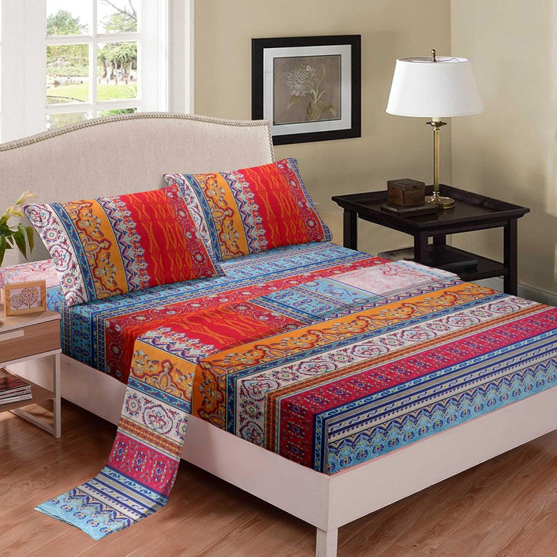 Bohemian Twin Bed Sheets Red Boho Sheet Set 3 Piece Super Soft Microfiber Colo