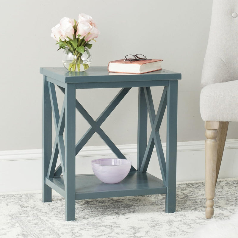 American Homes Collection Candence Barley Cross Back End Table